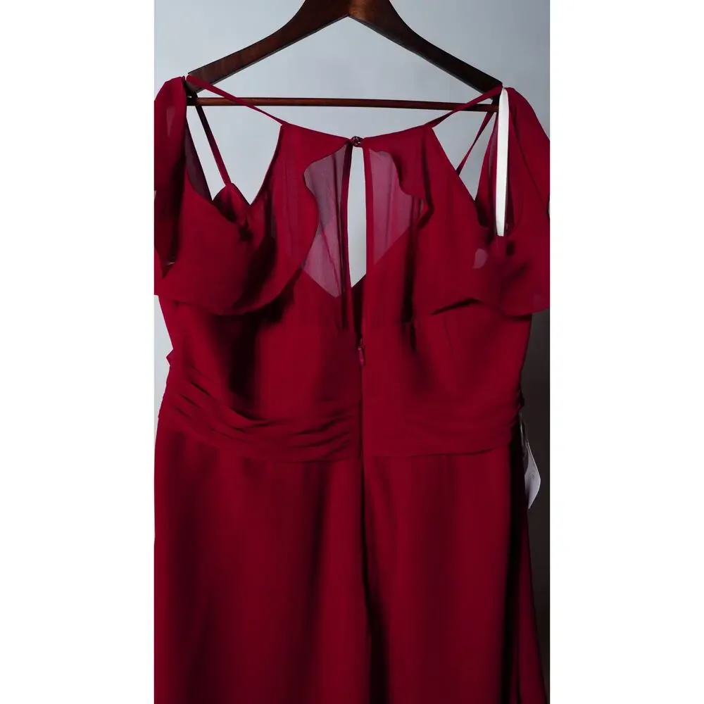 Azazie Dakota Burgundy Bridesmaids Dress Size 24 NWT
